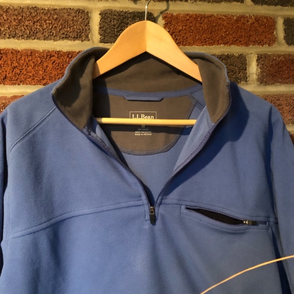 L.L. Bean pullover EUC medium blue & grey - Picture 5 of 8